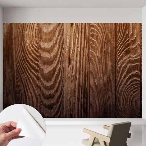 Tapete Selbstklebend - abwaschbar - Tapete mit Motiv - trendige Wanddeko - elegant Fototapete Holzmaserung 152x104 cm (1/5)