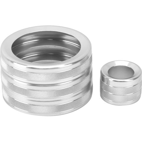 Lot de 4 anneaux décoratifs pour boutons de réglage du volume de la climatisation, compatibles avec Range Rover Evoque 2012-2018, couleur argent. (1/5)