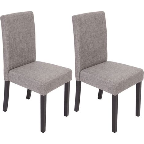 Set 2x sedie Littau tessuto soggiorno cucina sala da pranzo 43x56x90cm grigio piedi scuri