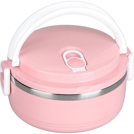 Boîte à lunch isotherme empilable - boîte à lunch ronde isolée en acier inoxydable 304 avec compartiment alimentaire hermétique (1/5)