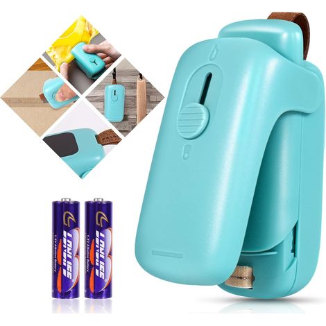 Scellant sous vide thermique portatif, thermoscellant et coupeur 2 en 1 avec lanière, vert (1/5)