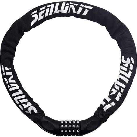 Antivol de vélo avec chiffres et niveau sécurité élevé, cadenas à chaîne vélo, combinaison pour moto, porte, portail, clôture, barbecue (noir) Noir - (1/5)