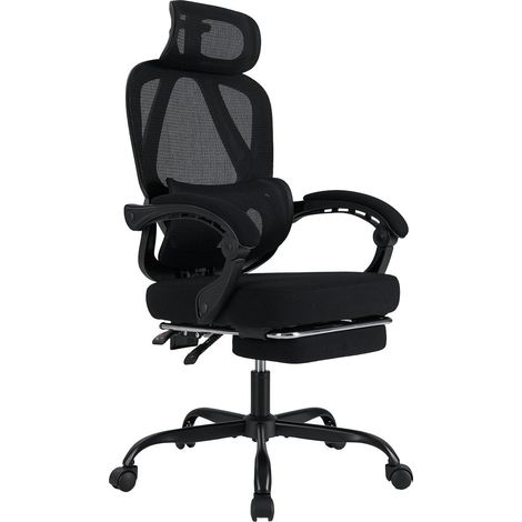 Sedia da ufficio ergonomica con poggiapiedi e schienale regolabile (1/5)