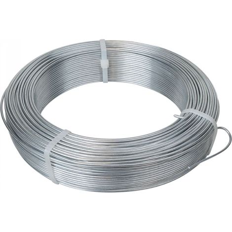 Fil de tension en acier galvanisé pour grillage ou autre - 50 m x 2.4mm Ø - Gris - Linxor (1/4)