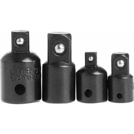 4Pcs Adaptateur à Cliquet Clé à Douille D'Impact Cr-V 1/4" 3/8" 1/2" Réducteur D'Entranement De Convertisseur Outils Pour Clés à Chocs Pneumatiques (1/5)