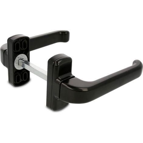 Poignée de porte en aluminium noir 132 x 70 mm – Tige carrée 8 mm – Compatible portes standard – Résistante à l'usure – Amig (1/5)