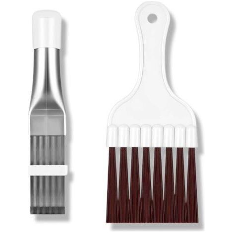 Lot de 2 peignes de nettoyage pour ailettes de climatisation, brosse en acier inoxydable pour évaporateurs et radiateurs, kit pour filtre déshydrateur, pour la maison, le serpentin et le réfrigérateur (1/5)