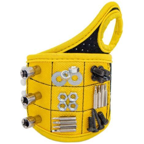 Pulsera magnética con soporte para herramientas con 9 imanes para tiras de brocas atornillables, herramientas para clavos, herramientas de electricista, otros consumibles y accesorios para padre, novi (1/4)