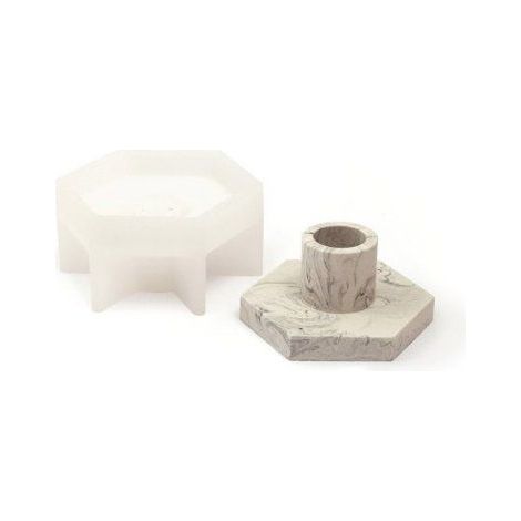 MOULE SILICONE 10CM X 5CM X 8,2CM - BOUGEOIR (1/2)