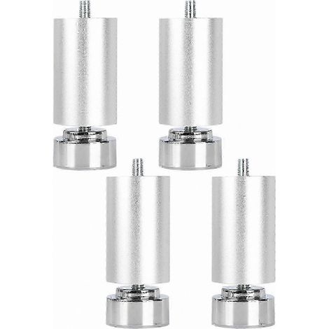 Pieds métalliques réglables et robustes à filetage M10, compatibles avec les canapés, les lits, les tables et les armoires, argentés, 20 cm. (1/5)
