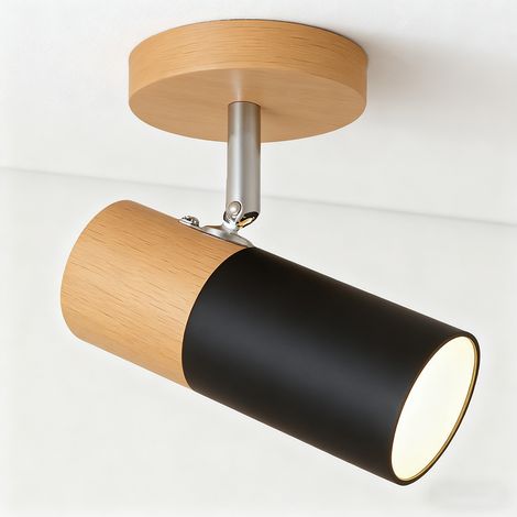Plafonnier LED avec ampoule, Spot de plafond à angle réglable, Lustre moderne, Applique murale d'intérieur, Spots d'allée LED, lumière blanche 6000 K (1/5)