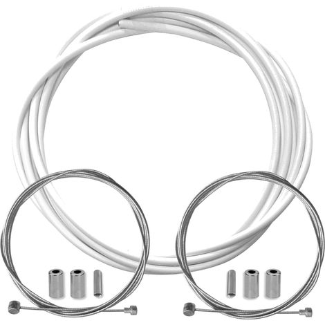 kit gaine frein blanc vélo avec câble embouts kit avant arrière compatible avec shimano sram cycle ville route vtt insert performance cable