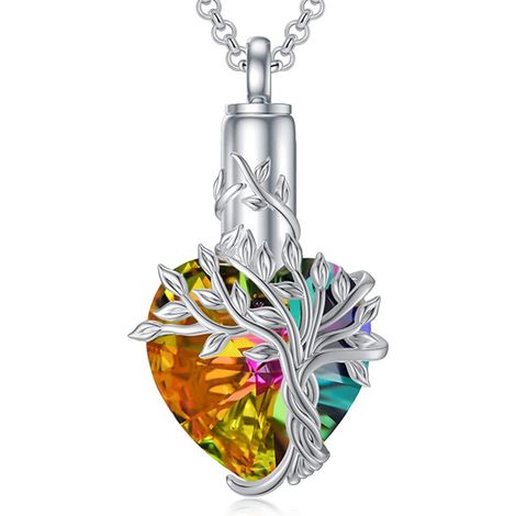 Collana ricordo per ceneri di cremazione, gioiello colorato