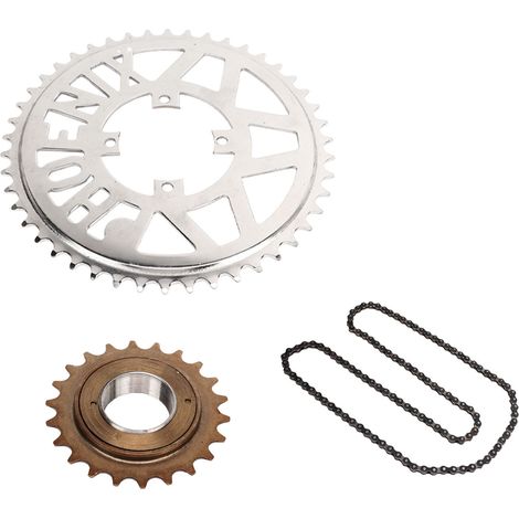 Pignon de transmission et chaîne 410, 114 maillons, roue libre 22 dents, pour quad, vélo, moto et cyclomoteur (1/5)