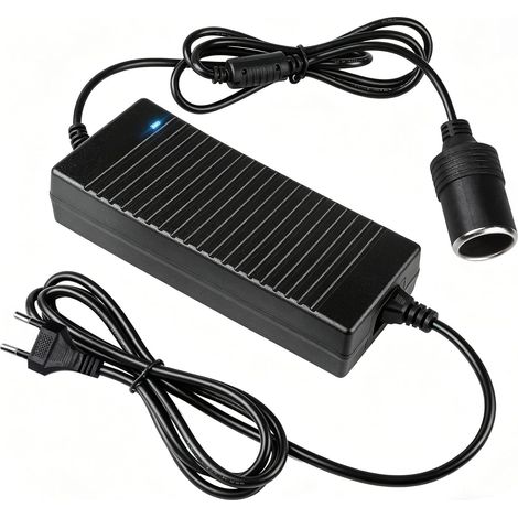Adaptateur Allume Cigare Secteur: Convertisseur De Tension 220v à 12v, AC à DC Adaptateur Converter 15a 180w pour Gonfleur Pneu, Compresseur, Glacière, Aspirateur Voiture (Noir) (1/5)