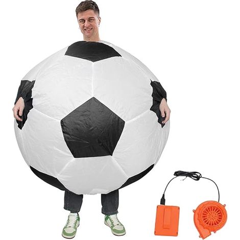 Costume gonflable adulte, uniforme de footballeur gonflable adulte, déguisement hilarant de pom-pom girl de football, déguisement