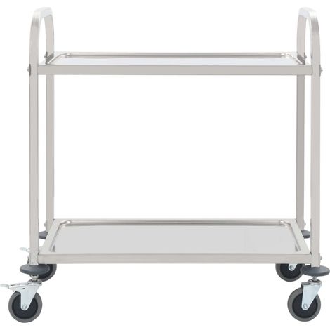 Maison Exclusive - Carrello da Cucina a 2 Livelli 95x45x83,5 cm in Acciaio Inox