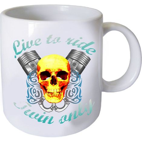 Tasse en céramique Live to ride jaune by Cbkreation