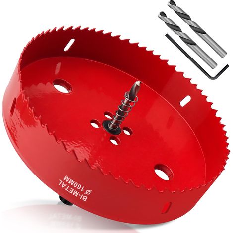 Scie Cloche 160mm, HSS M42 Bi-Métal Scies-cloches Bois 1 Pièce Rouge (1/5)