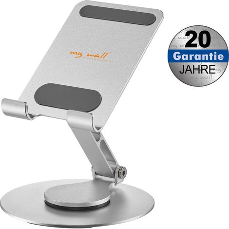 Cell phone & tablet stand for devices ≤ 10" (25,4 cm), aluminum with non-slip pads (1/5)