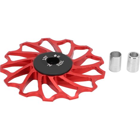 Galet de Tension en Métal Céramique 13T pour Dérailleur Arrière de VTT - Roue Guide Rouge (1/5)