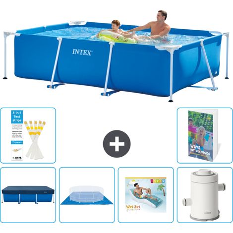 Intex Piscina con estructura Rectangular - 260x160x65 cm - 7-piezas  S148