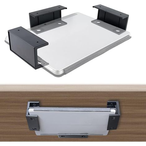 Organizador multifuncional para debajo del escritorio: almacenamiento para computadora portátil, tableta, teclado, etc. Ahorre espacio y mejore su espacio de trabajo. Instalación con tornillos o cinta