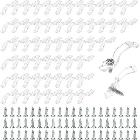 100 Pièces Fixation Ruban Led pour Bande Led 12 mm, Support Transparent Ruban Lumineux, avec 100 Pièces de Vis pour SMD 3528 3014 5050 5630, pour bande LED 8 mm,9 mm,10 mm