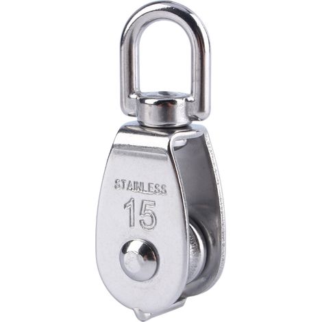 Corde de levage de bloc de poulie pivotante à roue unique en acier inoxydable 304 M15.
