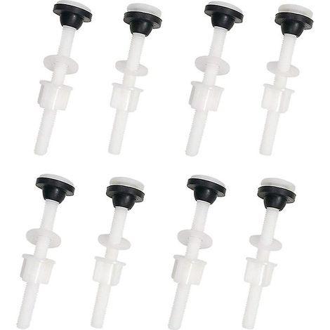 Kit de réparation de WC avec 8 boulons en plastique M10 pour réservoir, fixation réservoir/cuvette. Vis et accessoires inclus. (1/4)