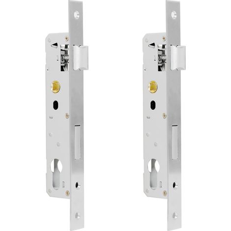 2 Piece Stainless Steel Tubular Frame Lock 85 x 25 mm Recessed Cylinder Lock Housing for Garden, Garage Left/Right (1/5)