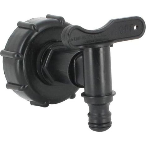 Robinet pour cuve - PZCC - S60X6 - Polypropylène et polyéthylène - Raccord rapide Ø15 mm - Compatible cuve 1000 L (1/4)