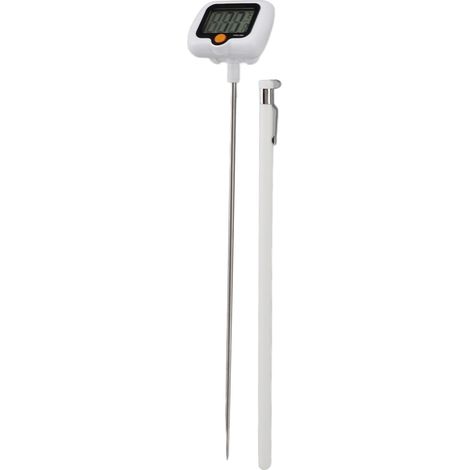 Thermomètre à sucre numérique avec pince pour casserole, thermomètre à huile en acier inoxydable avec sonde rotative à 180° pour griller, frire et cuire au four, blanc (1/5)