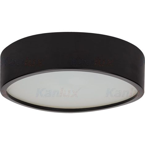 Plafonnier Kanlux Jasmin rond noir bois Ø37,5 E27 2x20W (1/4)
