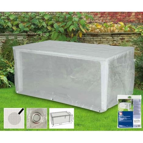 Housse de Protection Transparente Table de Jardin 180x100x75cm – Durable et Facile à Nettoyer (1/2)