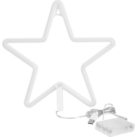 Lumière néon LED en forme d'étoile, USB, veilleuse pour la maison, fête, décoration murale du salon (1/5)
