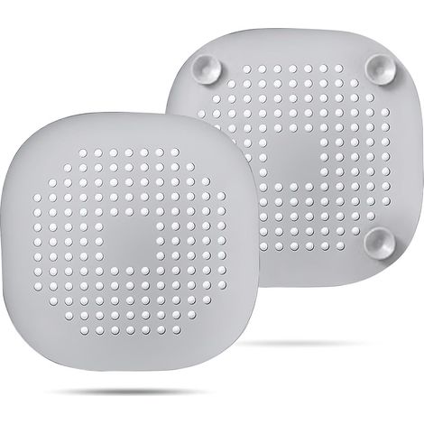 Bouche De Vidange Carrée - Filtre à Cheveux En Silicone Avec Ventouses - Pour Salle De Bain Et Cuisine - Lot De 2 (1/5)