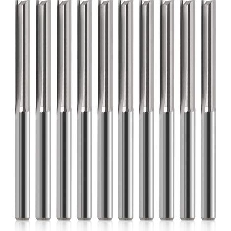 Fraise 1/8" Fraise Droite 1/8" Tige Droite Rainure Fraise à Tige Fraise à 20mm /40mm pour MDF PVC Acrylique Panneaux de particules Bois 10pcs (1/5)