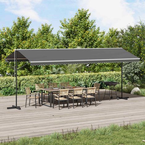 vidaXL Auvent autoportant Gris 6 x 3 m Polyester