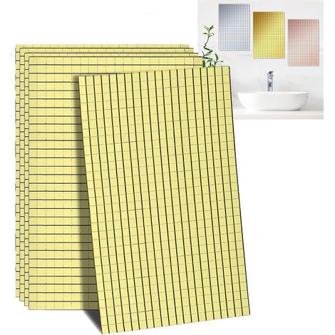 5 Pièces Carreaux de Miroir en Mosaïque, Mosaïque en Verre, D'autocollants Mosaïque pour Miroir, Pour Cuisine, Salle de Bain (1/5)