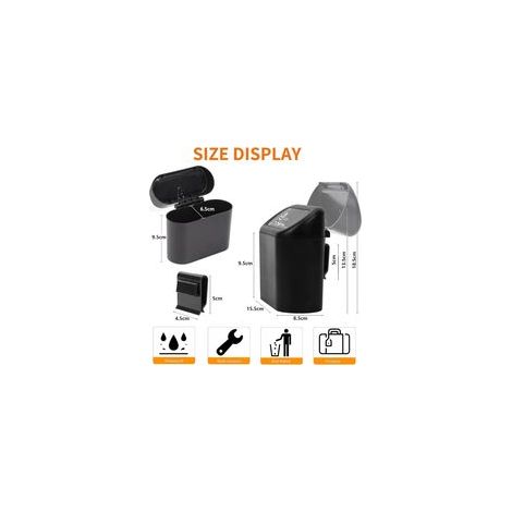 Lot de 2 petites poubelles de voiture avec couvercle, 80 sacs, étanches, idéales pour la maison, le bureau et la cuisine. (1/5)