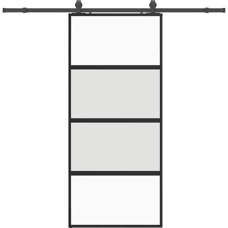 Maison Exclusive - Schiebetür mit Beschlag Schwarz 90x205 cm Hart