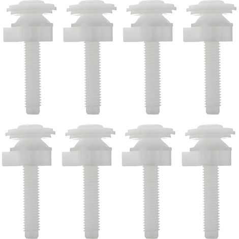 Kit de Fixation pour Abattant de Wc, Blanc, 8 Pièces (1/5)