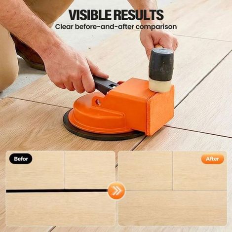 Outil de Rapprochement pour Lames Sol avec Ventouse Réglable en Hauteur, Robuste Parquet, Stratifié, Vinyle et Mise à (1/4)