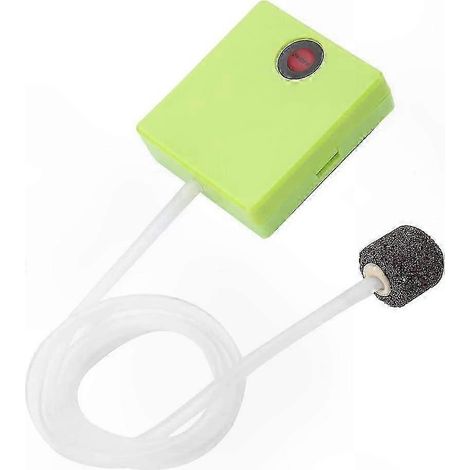 Pompe à air portable pour aquarium avec pierre à air et tuyau d'air - accessoire d'oxygénation pour aquarium, fonctionne sur piles. (1/4)