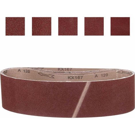 5 Pcs 100mm x 915mm Bande Abrasive Pour Ceinture Ponceuse (1/5)