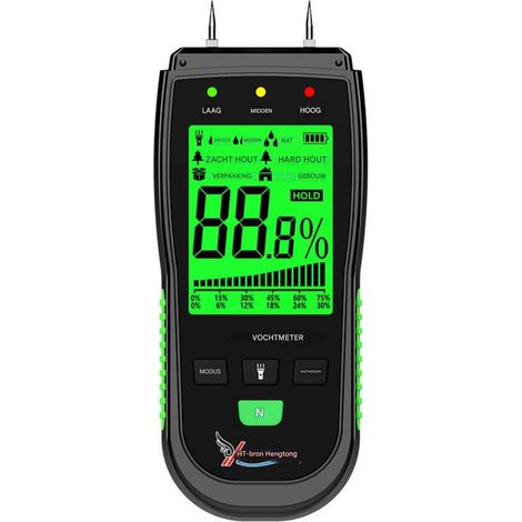 Hygromètre Bois - Sonde à Aiguilles Numérique pour Mesure Humidité Bois Béton Mur - Précision Haute - 140 x 63 x 33 mm - 1 Pièce