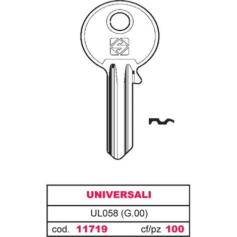 Silca CHIAVE OTTONE UL058 (G.VAB 0) UNIVERSALE 100.00 pz