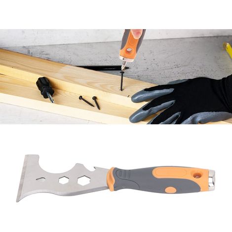 Couteau à mastic 16 en 1, couteau à plâtre, grattoir multifonctionnel pour plâtrer les murs, peindre, reboucher les fissures, pelle de nettoyage (1/5)