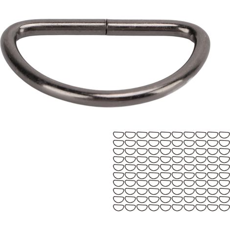 Lot de 100 anneaux en D métalliques pour collier de chien, sangles de poitrine et accessoires pour valises pour animaux (gris) (1/5)